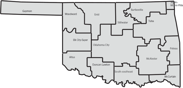 Oklahoma monitoring regions